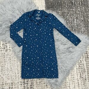 POUF Girls Navy Long Sleeve Sleep Night Gown W/Star Design Size 6